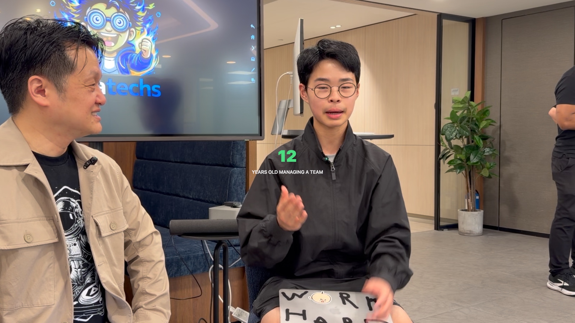 Stat callout: 12 years old managing a team